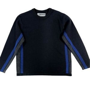 Prana Mens M Wool Blend Long Sleeve Crew Neck Colorblock Pullover Sweater